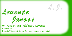 levente janosi business card